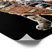 Oktober Party Katze Bayerischer Lederhosen Kostüm  Poster (Ecke)