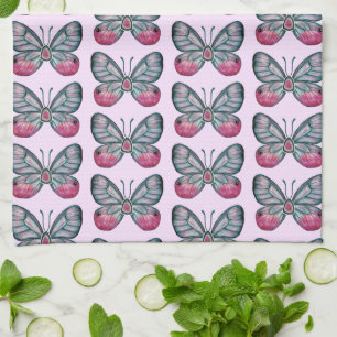 Oktober Pink Glasswing Butterfly Design Geschirrtuch