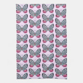 Oktober Pink Glasswing Butterfly Design Geschirrtuch (Vertikal)