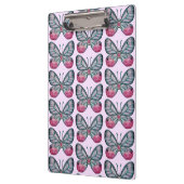 Oktober Pink Glasswing Butterfly Design Klemmbrett (Links)
