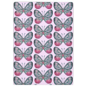 Oktober Pink Glasswing Butterfly Design Klemmbrett (Rückseite)