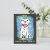 Oktober, Pitbull Awareness Monat Postkarte (Stehend Vorderseite)