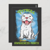 Oktober, Pitbull Awareness Monat Postkarte (Vorne/Hinten)