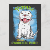 Oktober, Pitbull Awareness Monat Postkarte (Vorderseite)