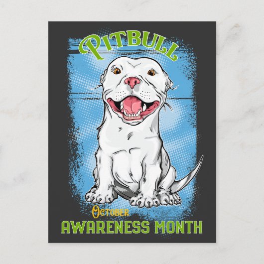 Oktober, Pitbull Awareness Monat Postkarte (Vorderseite)