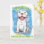 Oktober, Pitbull Awareness Month T - Shirt Lebensm Karte (Gelbe Blume)