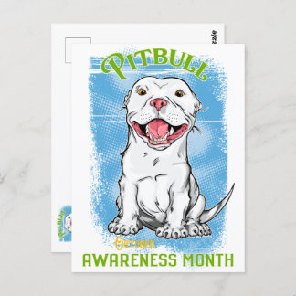 Oktober, Pitbull Awareness Month T - Shirt Lebensm Postkarte