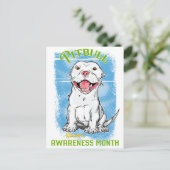 Oktober, Pitbull Awareness Month T - Shirt Lebensm Postkarte (Stehend Vorderseite)