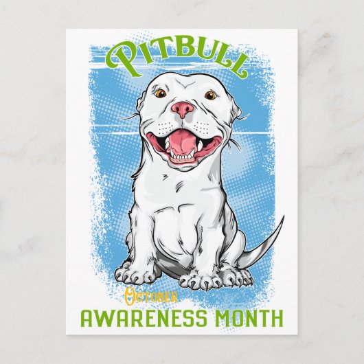 Oktober, Pitbull Awareness Month T - Shirt Lebensm Postkarte (Vorderseite)