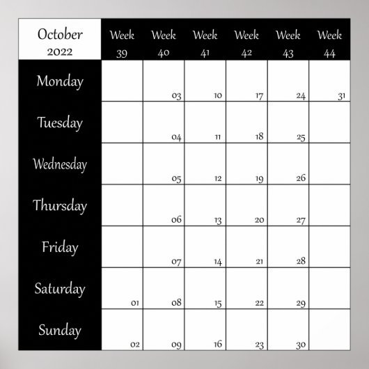 Oktober-Planernummer 2022 Poster (Vorne)