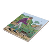 Oktober Polychrome Wedgwood Boy Pig Antique Repro Fliese (Seite)