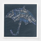 Oktober Regen Blauer Typografie Wetter Serviette (Vorderseite)