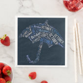 Oktober Regen Blauer Typografie Wetter Serviette (Beispiel)