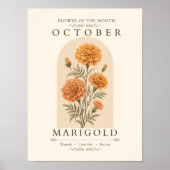 Oktober Ringelblume Geburtsblumenposter Poster (Vorne)