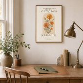 Oktober Ringelblume Geburtsblumenposter Poster