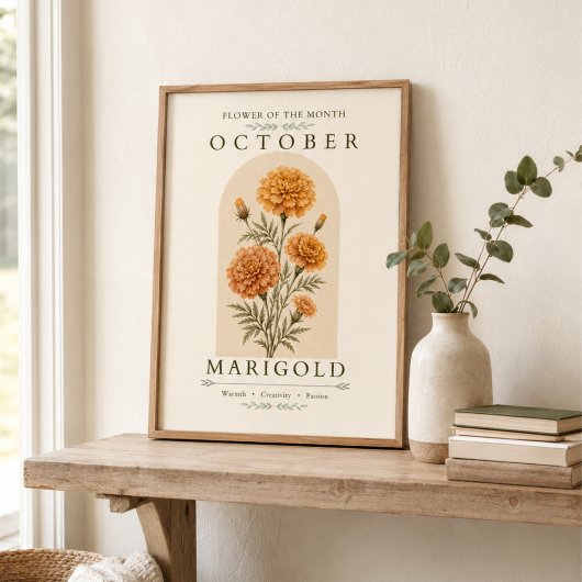 Oktober Ringelblume Geburtsblumenposter Poster