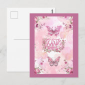 Oktober rosa Bewusstsein Blume Band Design Postkarte (Vorne/Hinten)
