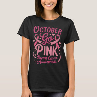 Oktober - Rosa Brustkrebs-Bewusstsein Monat Gra T-Shirt