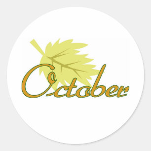 Oktober Runder Aufkleber