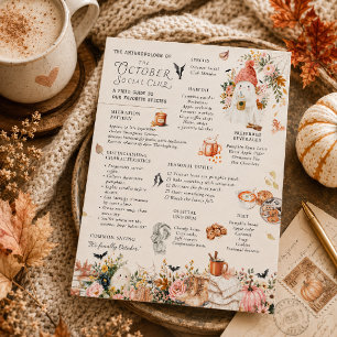 Oktober Social Club Feldhandbuch Postkarte