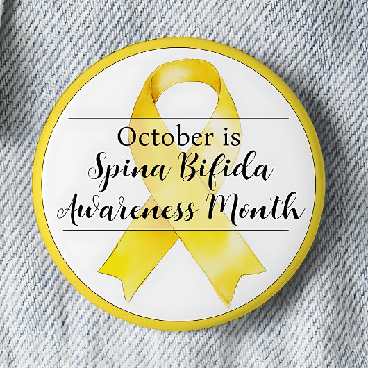 Oktober Spina Bifida Aufklärungsmonat Ribbon Button