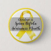 Oktober Spina Bifida Aufklärungsmonat Ribbon Button (Vorderseite)