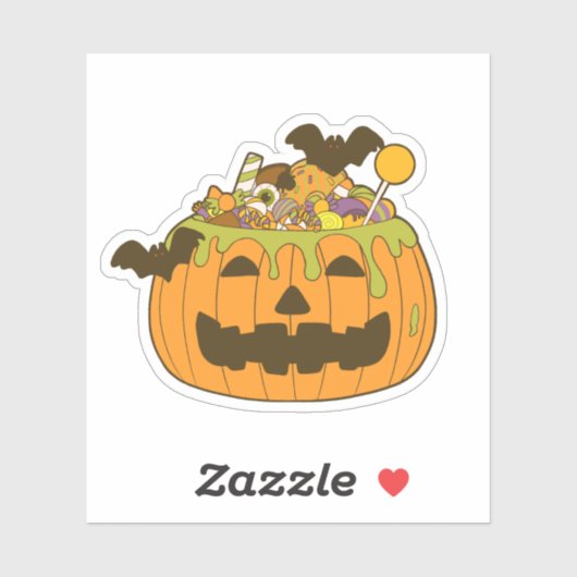 Oktober Spooky Halloween Candy Pumpkin Aufkleber (Blatt)