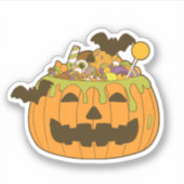 Oktober Spooky Halloween Candy Pumpkin Aufkleber (Vorderseite)