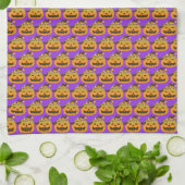 Oktober Spooky Halloween Candy Pumpkin Geschirrtuch (Gefaltet)