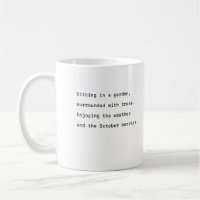 Oktober Tasse Typografie poetische Garten