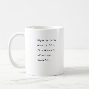 Oktober Tasse Typografie Vollmond