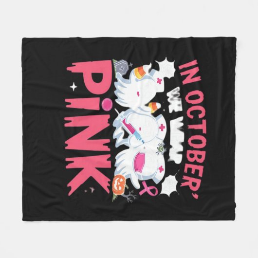 Oktober tragen wir das Bewusstsein für rosa Brustk Fleecedecke (Vorderseite (Horizontal))
