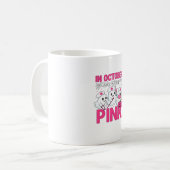 Oktober tragen wir das Bewusstsein für rosa Brustk Kaffeetasse (Vorderseite Links)