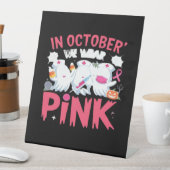 Oktober tragen wir das Bewusstsein für rosa Brustk Sockelschild (In Situ)