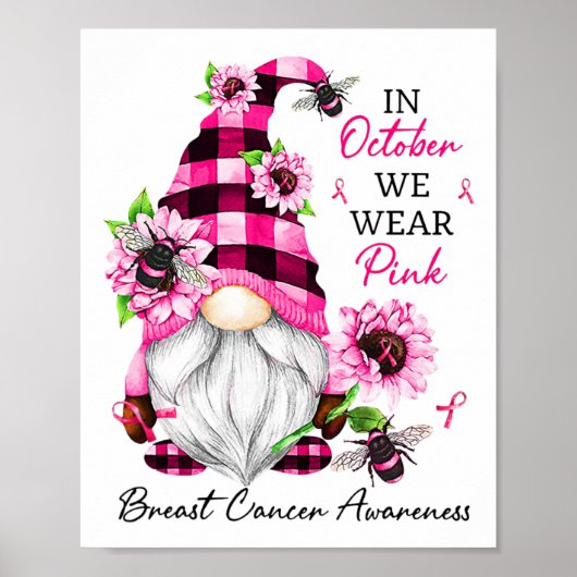Oktober tragen wir ein pinkfarbenes Brustkrebs-Bew Poster (Vorne)