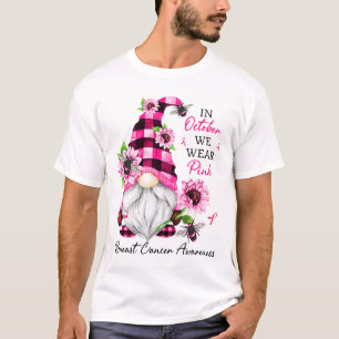 Oktober tragen wir ein pinkfarbenes Brustkrebs-Bew T-Shirt