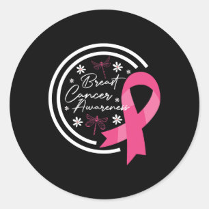 Oktober tragen wir einen pinkfarbenen Brustkrebs-B Runder Aufkleber