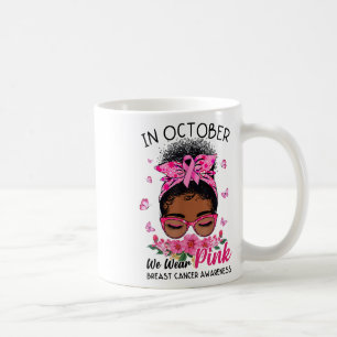 Oktober tragen wir Pink Black Women Messy Bun Brus Kaffeetasse