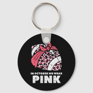 Oktober tragen wir Pink Footbyll Brustkrebs Awaren Schlüsselanhänger