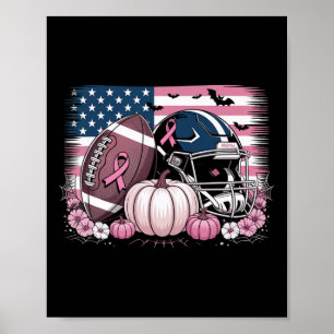 Oktober tragen wir Pink Footll Breast Cancer Aware Poster