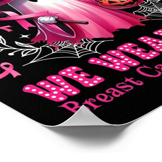Oktober tragen wir Pink Ghost Hexe Brustkrebs Awa Poster (Ecke)