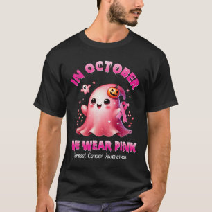 Oktober tragen wir Pink Ghost Hexe Brustkrebs Awa T-Shirt