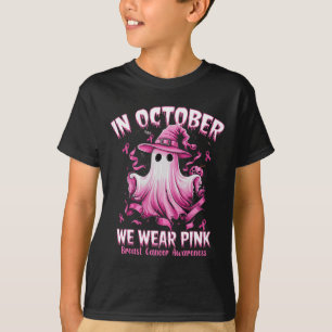 Oktober tragen wir Pink Ghost Hexe Brustkrebs Awa T-Shirt