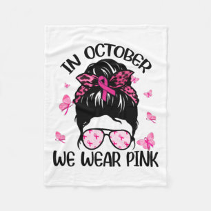Oktober tragen wir rosa Brustkrebs-Bewusstsein Fleecedecke