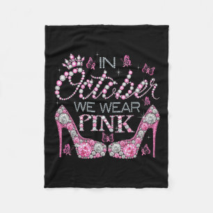 Oktober tragen wir rosa Brustkrebs Bewusstsein hoc Fleecedecke