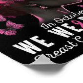 Oktober tragen wir rosa schwarze Frau Brustkrebs A Poster (Ecke)