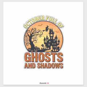 Oktober Voll Geister Schatten Spukhaus Hexe Ha Aufkleber