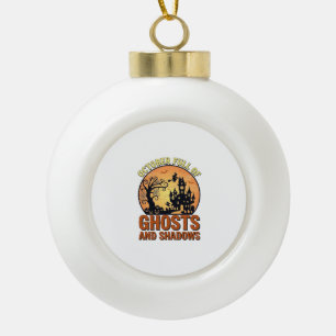 Oktober Voll Geister Schatten Spukhaus Hexe Ha Keramik Kugel-Ornament
