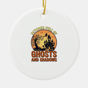 Oktober Voll Geister Schatten Spukhaus Hexe Ha Keramik Ornament