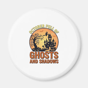 Oktober Voll Geister Schatten Spukhaus Hexe Ha Magnet